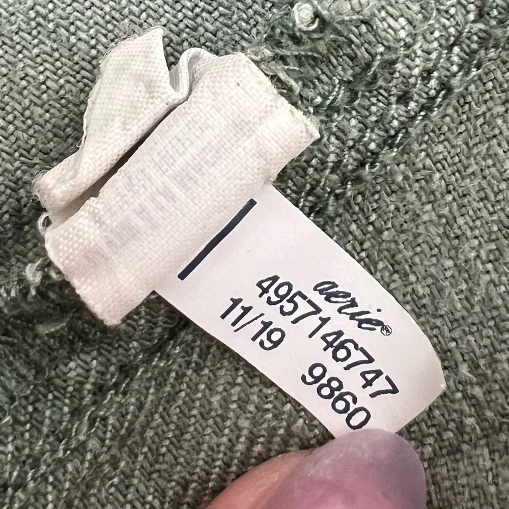 Aerie Washed Olive Green Linen & Lyocell Button Front Mini Skirt Sz S - Picture 7 of 13